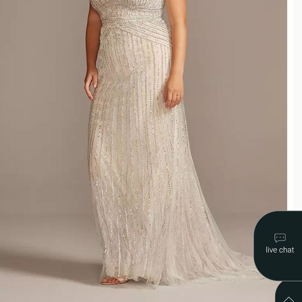 David's Bridal Elegant Beaded Wedding Gown